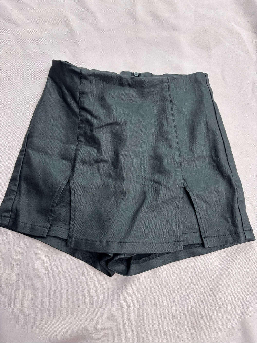 Amazon Black High-Waist Skort Shorts with Front Slits